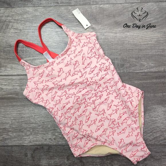 Amazon Essentials Pink Shark One Piece Swimsuit Size XS - Picture 1 of 3